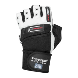 Power System Wrist Wrap Gloves No Compromise PS 2700 1 par - vit-svart