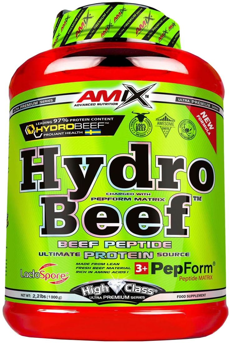Amix HydroBeef Peptide Protein 1000 g csokoládé-mogyoró-karamell
