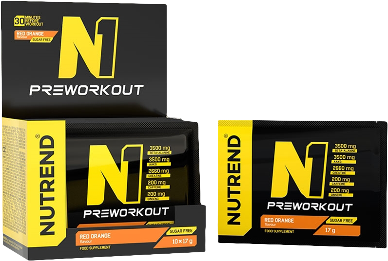 Nutrend N1 Pre-Workout 10 x 17 g piros narancs
