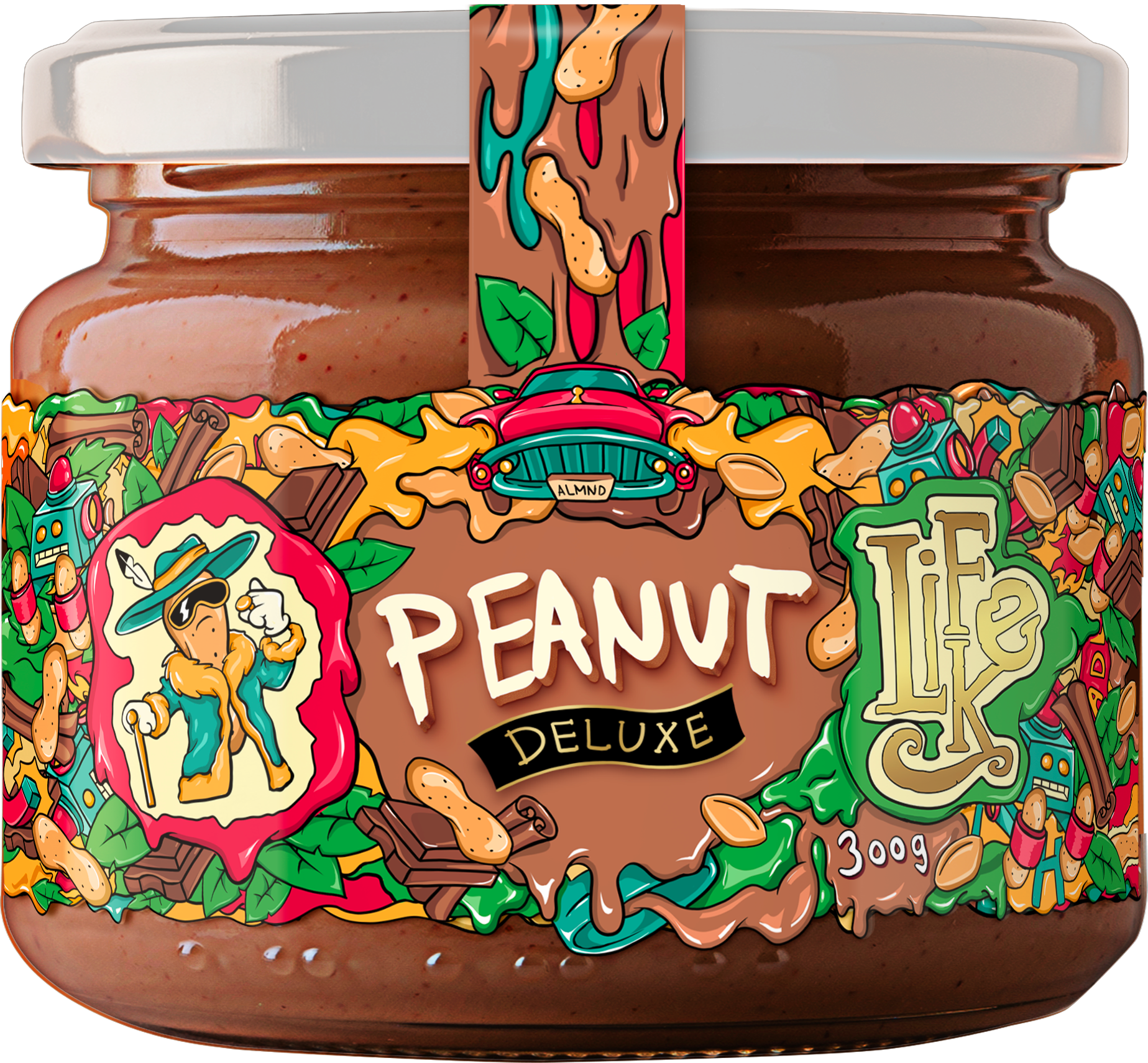 LifeLike Arašídové máslo DeLuxe 300 g arašídy-čokoláda