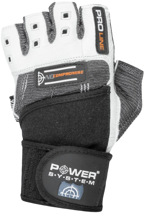 Power System Wrist Wrap Gloves No Compromise PS 2700 1 pair - white-grey L (large)