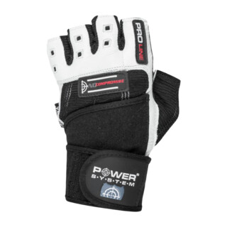 Power System Wrist Wrap Gloves No Compromise PS 2700 1 paire - blanc-noir