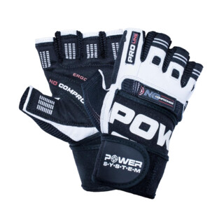 Power System Wrist Wrap Gloves No Compromise PS 2700 1 Paar - weiß-schwarz