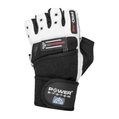 Power System Wrist Wrap Gloves No Compromise PS 2700 1 pár - fehér-fekete