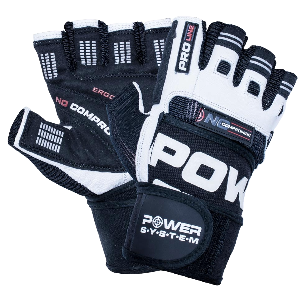 Power System Wrist Wrap Gloves No Compromise PS 2700 1 Paar - weiß-schwarz M (medium)