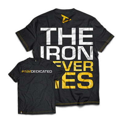 Dedicated Nutrition T-Shirt 'THE IRON NEVER LIES'