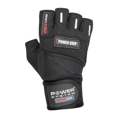 Power System Wrist Wrap Gloves Power Grip PS 2800 1 Paar - schwarz