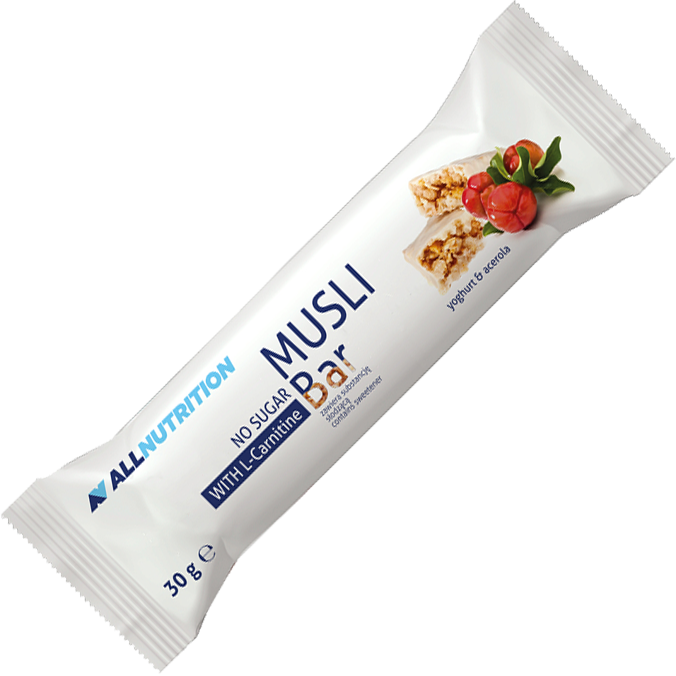 ALLNUTRITION Tyčinka Musli Bar + L-karnitín 30 G Acerola (čerešňa)