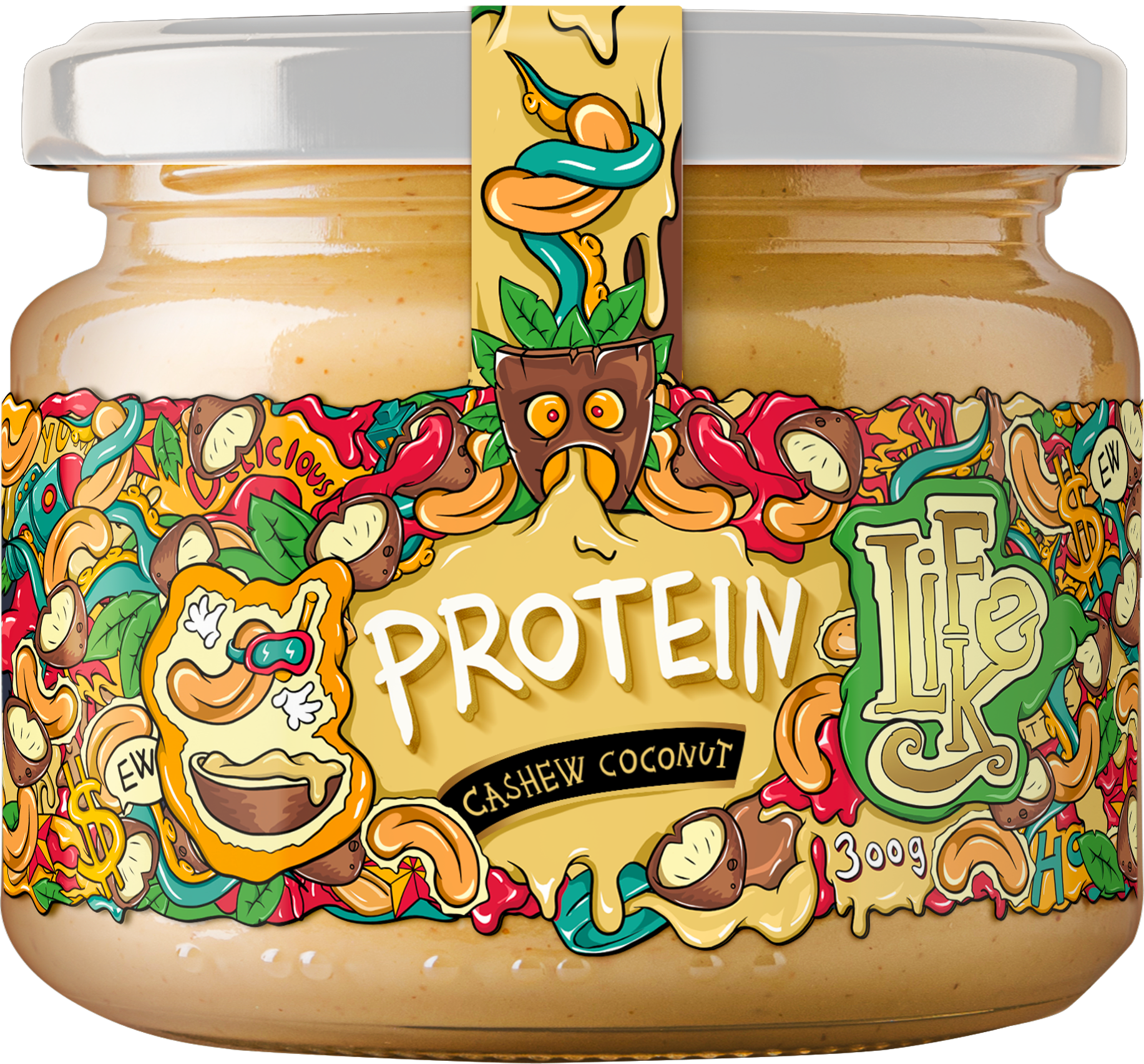 LifeLike Protein Cashew Coconut 300 g kešu-kokos-bílá čokoláda