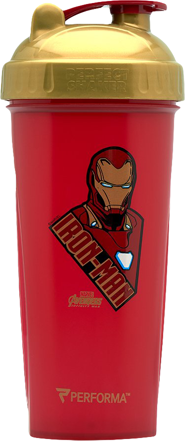 PerfectShaker Shaker Hero Marvel Collection "IRON MAN" 800 ml vermelho