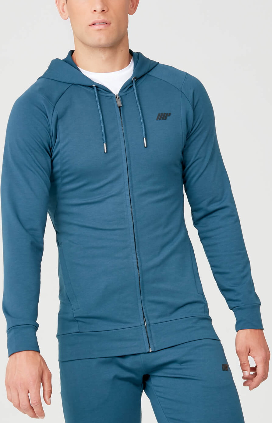 MyProtein Pánska Mikina Form Zip Up Hoodie Modrá XXL
