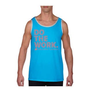 BodyWorld Débardeur pour homme DO THE WORK bleu, bordure grise