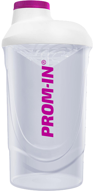 Prom-In Shaker Fitness Is My Life 600 ml przezroczysty biały