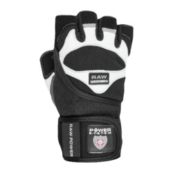 Power System Wrist Wrap Gloves Raw Power PS 2850 1 par - svart-vit