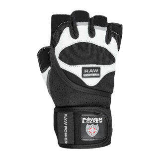 Power System Wrist Wrap Gloves Raw Power PS 2850 1 Paar - schwarz-weiß