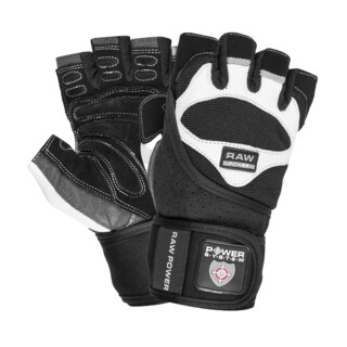 Power System Wrist Wrap Gloves Raw Power PS 2850 1 Paar - schwarz-weiß