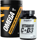 BodyWorld Omega 90 kaps + Vitamín C + D3 100 tbl