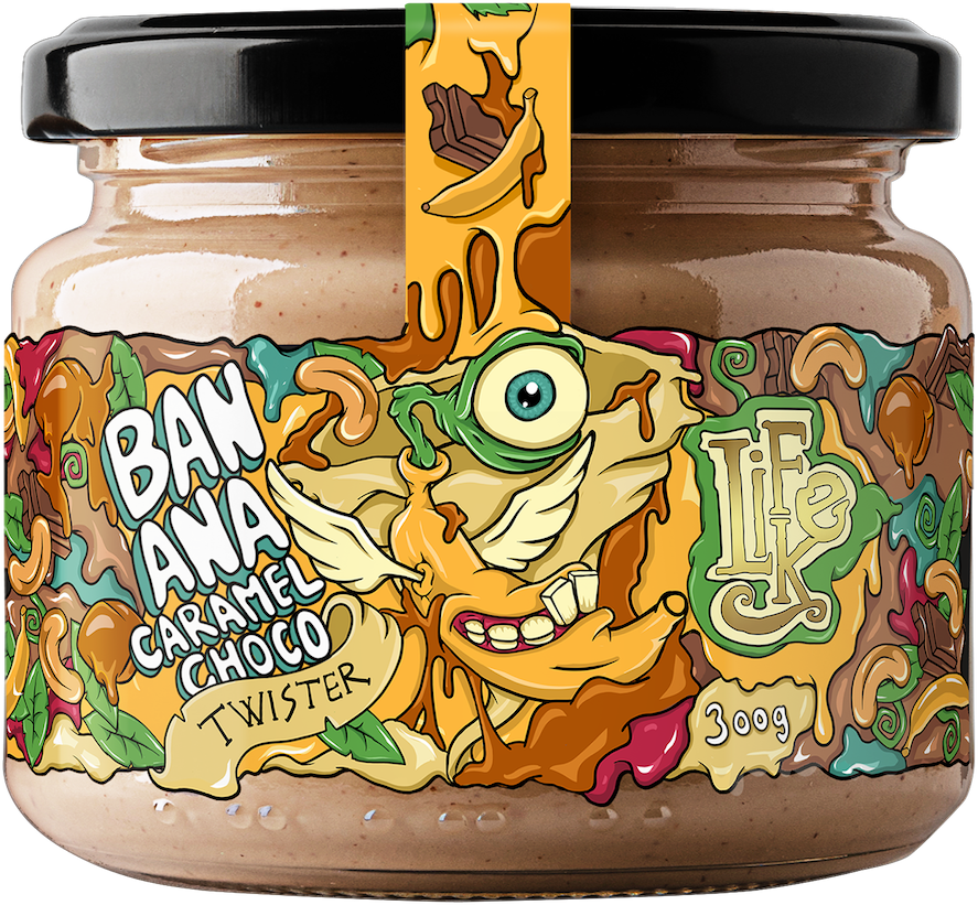 LifeLike Banana Caramel Choco Twister 300 g banán-karamel