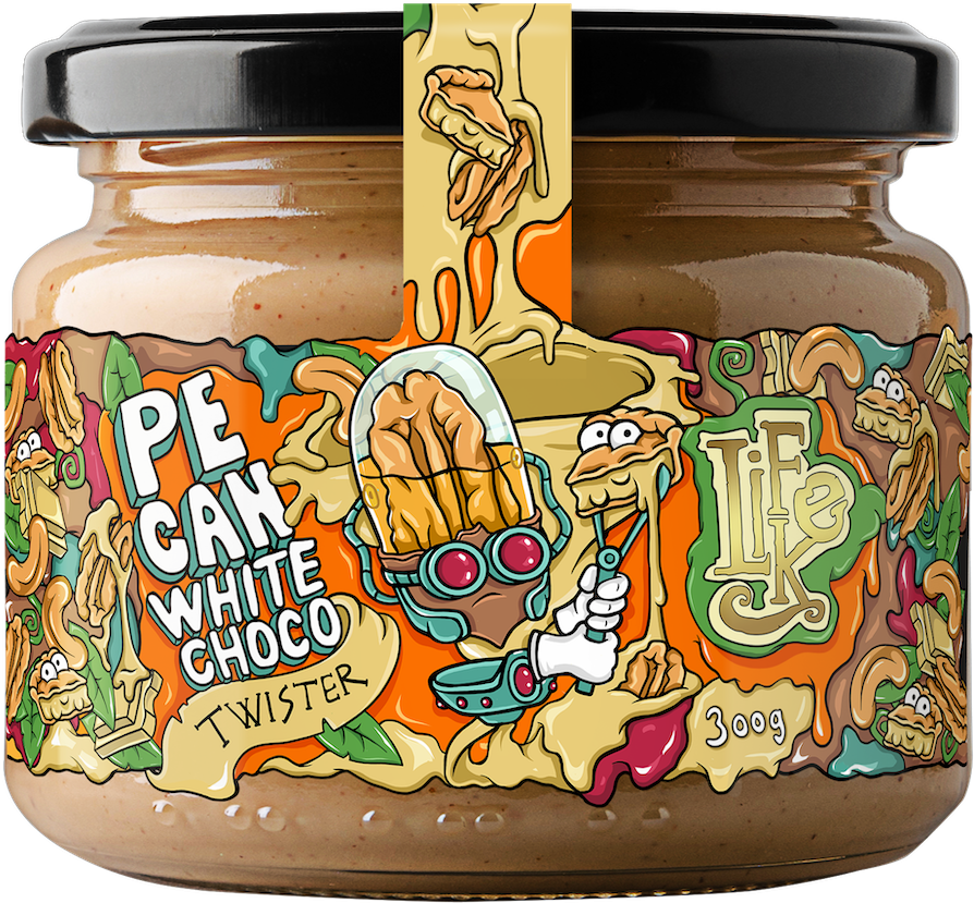 LifeLike Pecan white chocolate twister 300 g pekanové ořechy-bílá čokoláda