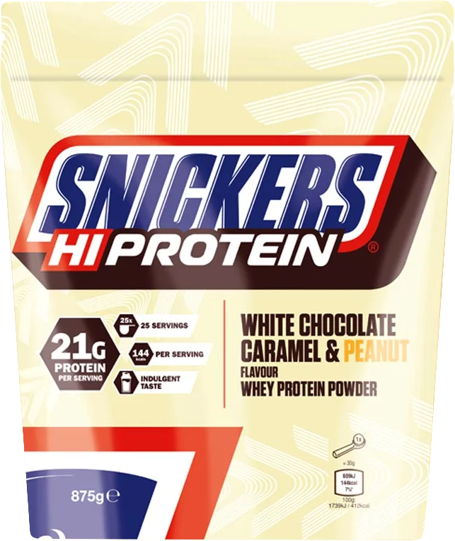 Mars Snickers White HiProtein Powder 875 g ciocolată albă-caramel-alună