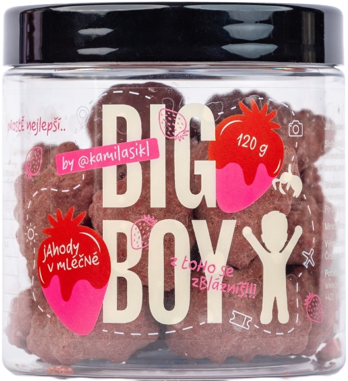 Big Boy Jordgubbar i mjölkchoklad 120 g jordgubbar i mjölkchoklad