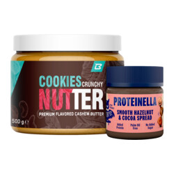BodyWorld Cookies Crunchy Nutter 500 g + Proteinella 200 g for 1 €