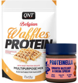 QNT QNT Belgian Waffles Protein 480 g + HealthyCo Proteinella 200 g ZADARMO