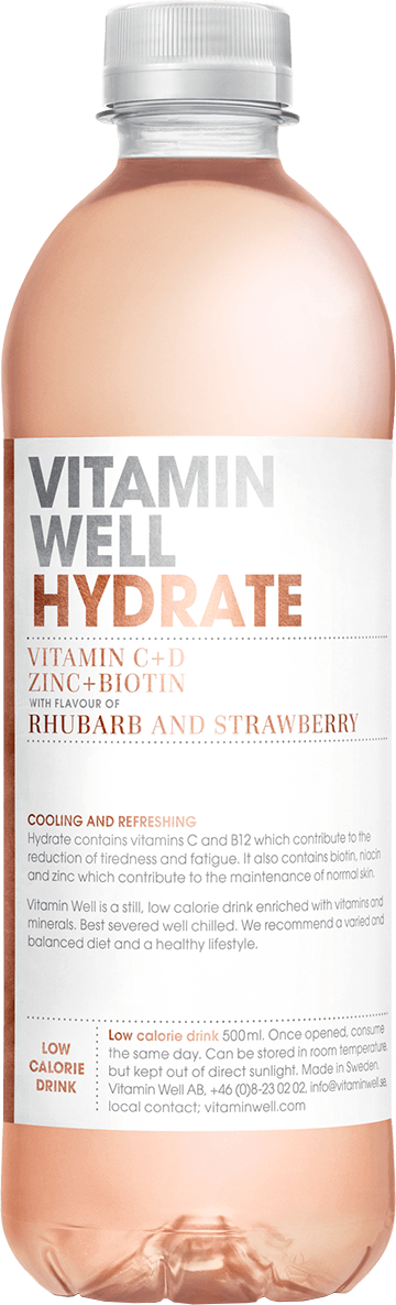 Vitamin Well Hydrate 500 ml rebarbora-jahoda