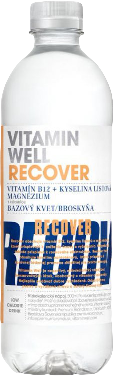Vitamin Well Recover 500 ml bazový kvet-broskyňa