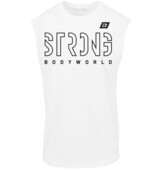 BodyWorld Pánske tričko bez rukávov STRONG LINES biela