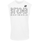 BodyWorld STRONG LINES mens sleeveless t-shirt white