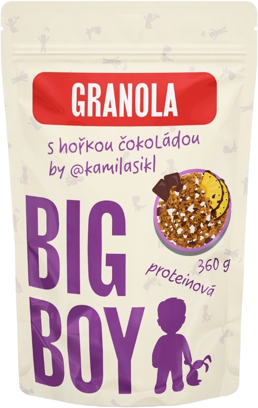 Big Boy Granola proteinowa z gorzką czekoladą @kamilasikl 360 g ciemną czekoladą wariant ECO