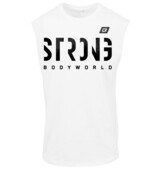BodyWorld Pánské triko bez rukávů STRONG bílá