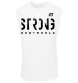 BodyWorld STRONG mens sleeveless t-shirt white