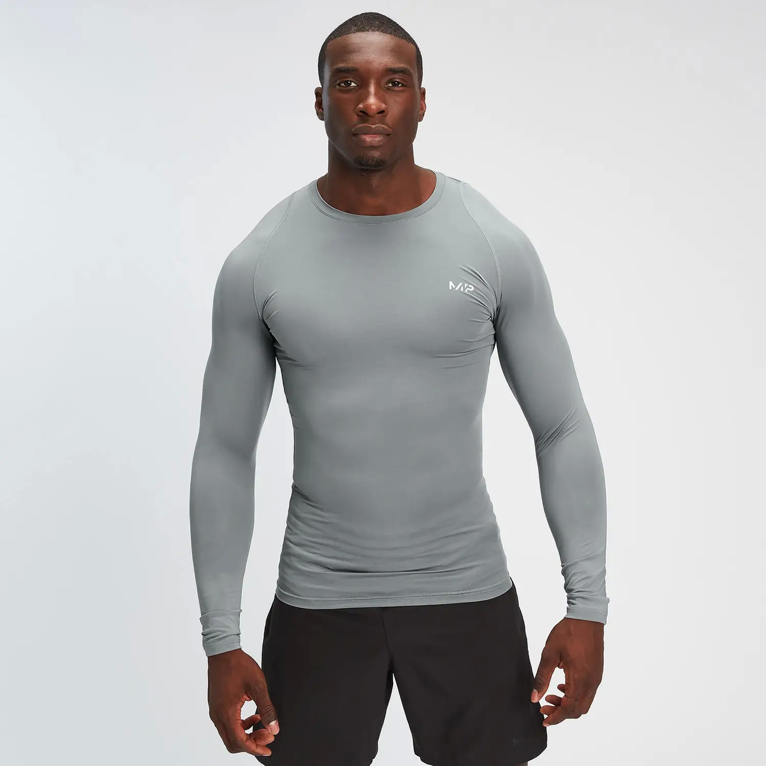 MyProtein Pánske spodné tričko s dlhými rukávmi Essentials Training sivé L
