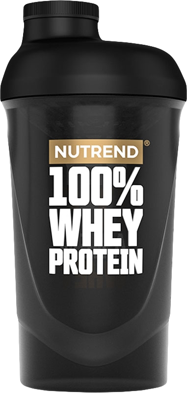 Nutrend Shaker Nutrend 100% Whey 600 ml preto transparente
