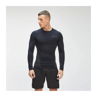MyProtein Mens Tempo Seamless Long Sleeve Top črna