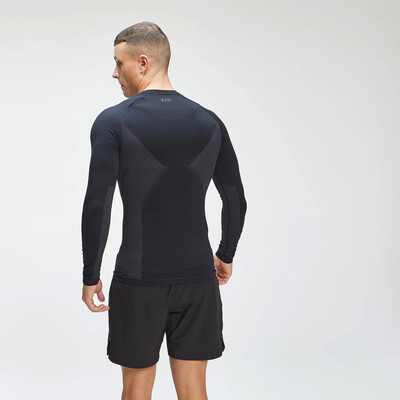 MyProtein Mens Tempo Seamless Long Sleeve Top črna