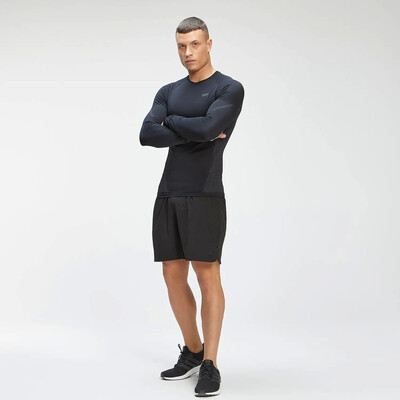 MyProtein Mens Tempo Seamless Long Sleeve Top črna