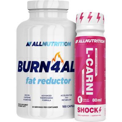 ALLNUTRITION
Burn4All Fat Reductor 100 kapsúl + L-Carni Shock 80 ml ZADARMO