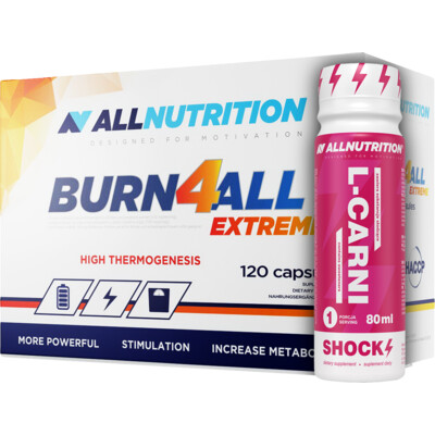 ALLNUTRITION Burn4All Extreme 120 kapslí + L-Carni Shock 80 ml ZDARMA