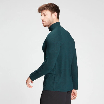 MyProtein Mens Performance 1/4 Zip Top deep teal marl