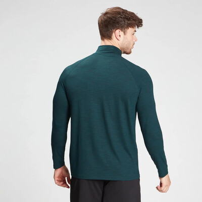 MyProtein Mens Performance 1/4 Zip Top deep teal marl