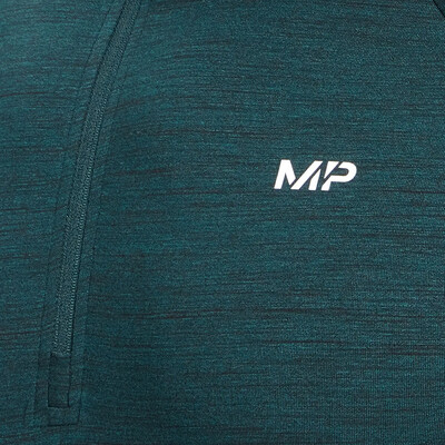 MyProtein Mens Performance 1/4 Zip Top deep teal marl