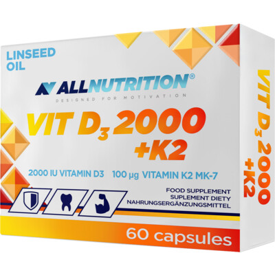 ALLNUTRITION Vit D3 + K2 Linseed oil 60 kapslí