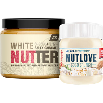 BodyWorld White Choc & Salty Caramel Nutter 500 g + NUTLOVE 200 g ZDARMA