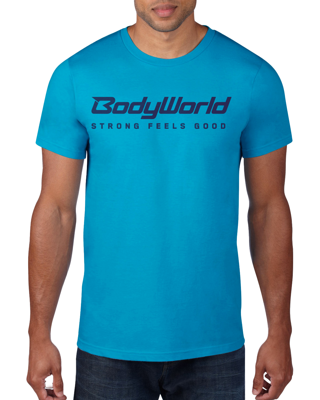BodyWorld Pánske Tričko BodyWorld Strong Feels Good Modré / Modré Logo M