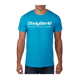 BodyWorld Pánske tričko BodyWorld Strong Feels Good modré / biele logo