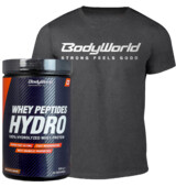 BodyWorld 100% Whey Peptide Hydro 600 g + GESCHENK BodyWorld t-shirt für nur 1 €