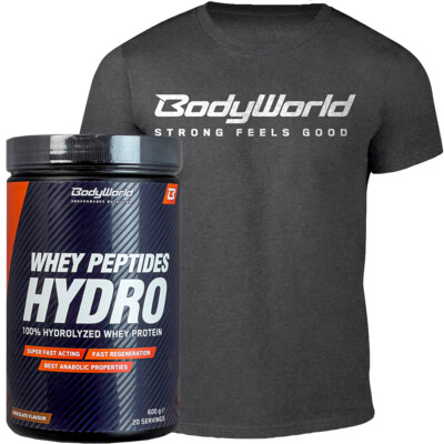 BodyWorld 100% Whey Peptides Hydro 600 g + DARČEK tričko BodyWorld za 1 €